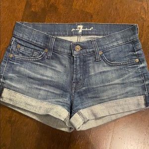 7 for all mankind blue jean shorts. Size 25.